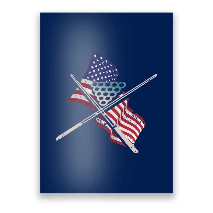 Father's Day Billiards Usa Flag Pool Player Gift For Dad Poster