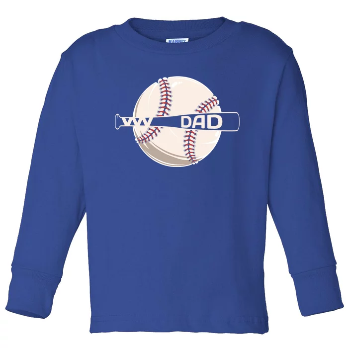 Father's Day Baseball Dad Sport Lover Gift Toddler Long Sleeve Shirt