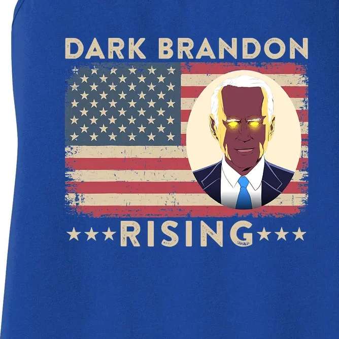 Funny Dark Brandon Is Rising Pro Biden USA Flag Women's Racerback Tank