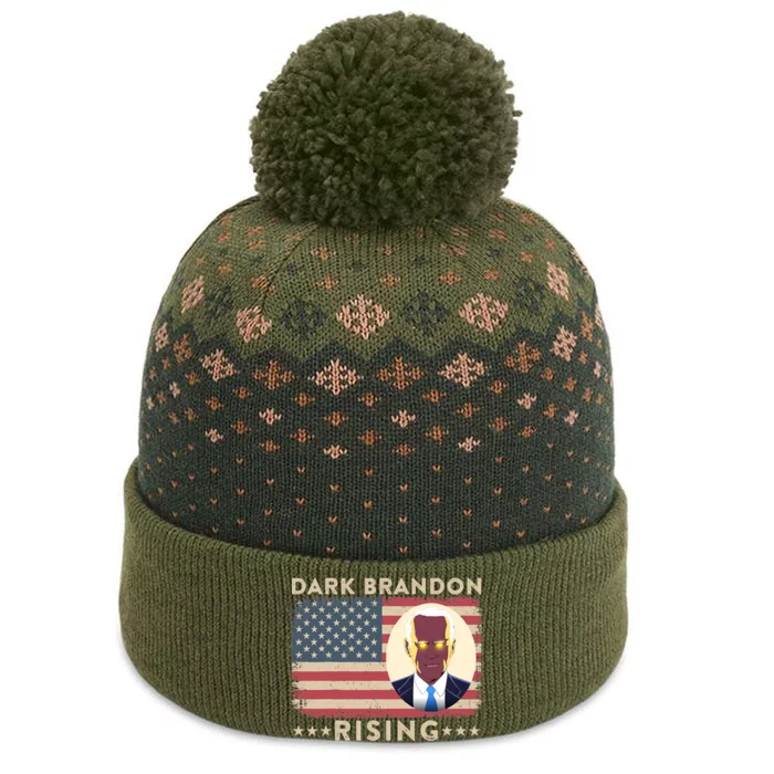 Funny Dark Brandon Is Rising Pro Biden USA Flag The Baniff Cuffed Pom Beanie