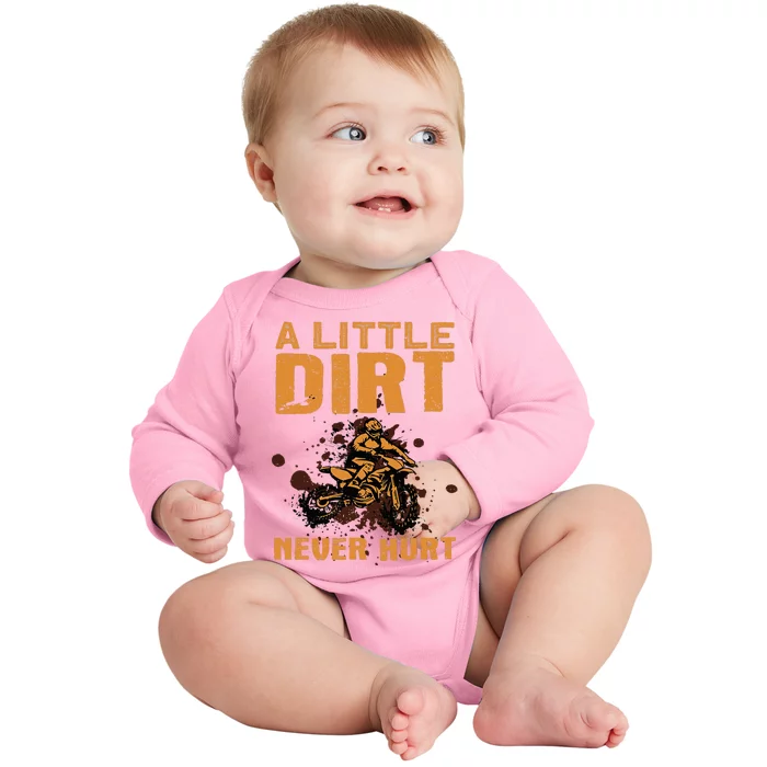 Funny Dirt Bike For Men Women Kids Motocross Dirtbike Lover Baby Long Sleeve Bodysuit