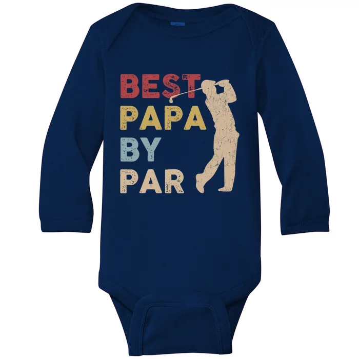 Father's Day Best Papa By Par Golf Funny Meaningful Gift Baby Long Sleeve Bodysuit