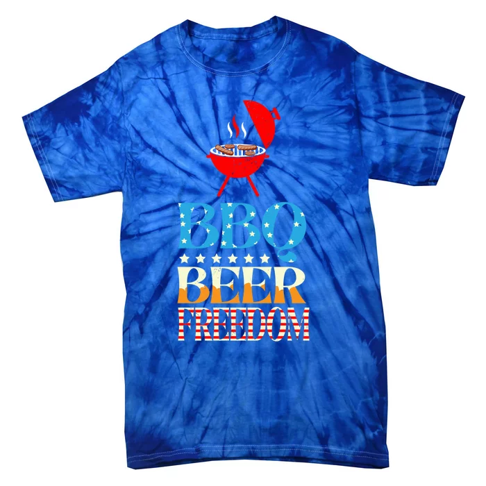 Fathers Day Bbq Beer Freedom Grill Grilling Gift Tie-Dye T-Shirt