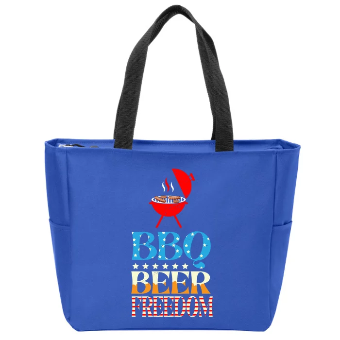 Fathers Day Bbq Beer Freedom Grill Grilling Gift Zip Tote Bag