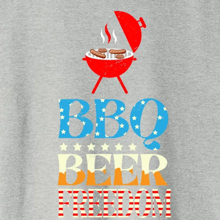 Fathers Day Bbq Beer Freedom Grill Grilling Gift Women's Crop Top Tee