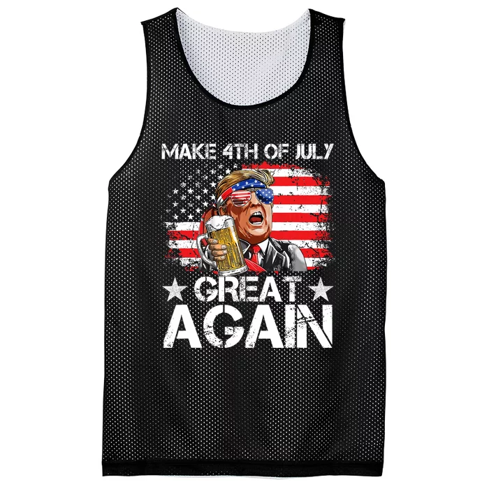 Funny Drinking Beer Team Make 4th Of July Great Again Mesh Reversible Basketball Jersey Tank