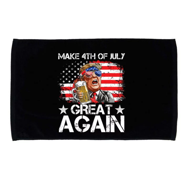 Funny Drinking Beer Team Make 4th Of July Great Again Microfiber Hand Towel