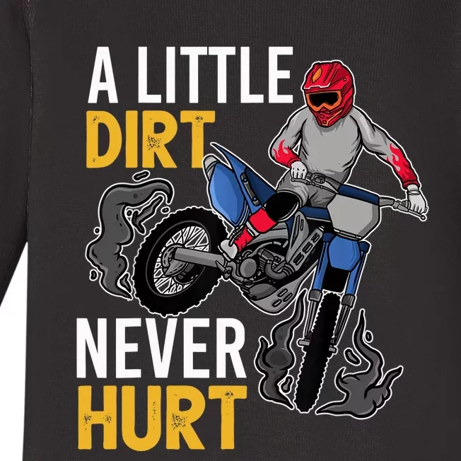 Funny Dirt Bike Design For Boys Girls Motorbike Racing Baby Long Sleeve Bodysuit