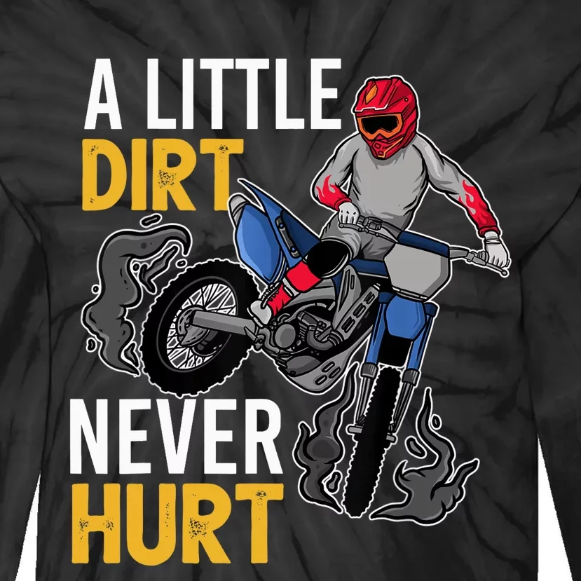 Funny Dirt Bike Design For Boys Girls Motorbike Racing Tie-Dye Long Sleeve Shirt