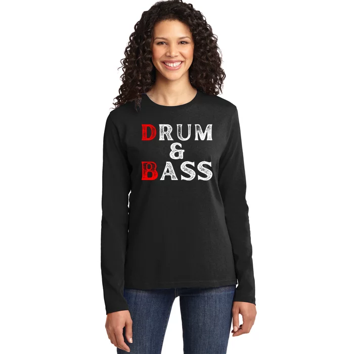 Funny Drum & Bass Rum & Ass Lovers Ladies Long Sleeve Shirt