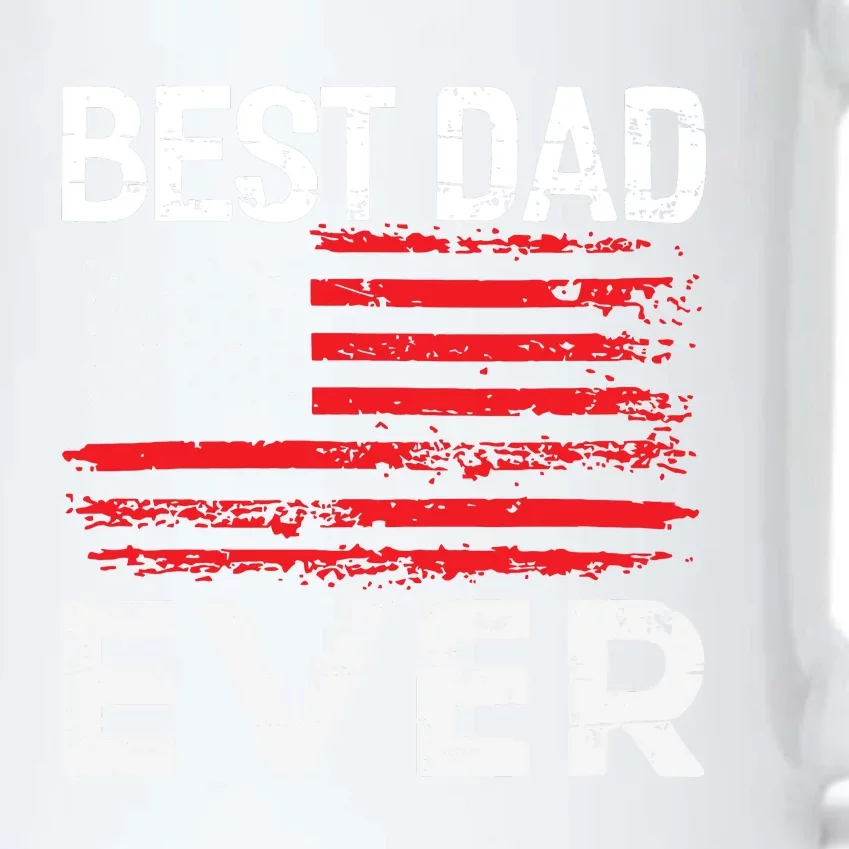 Best Dad Ever With US American Flag Fathers Day Gifts Black Color Changing Mug