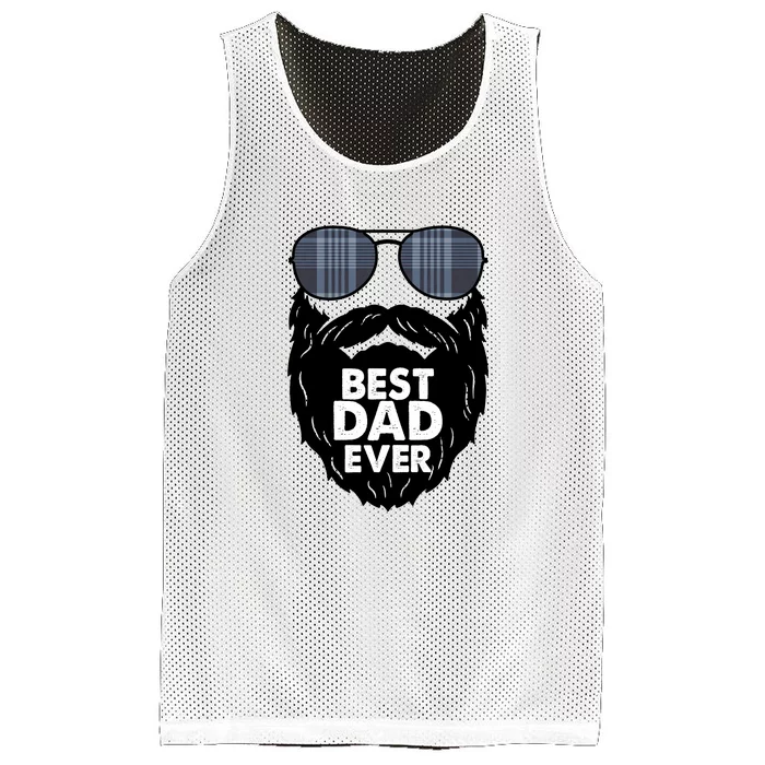 Father's Day Best Dad Ever Funny Beard Glasses Gift For Father Mesh Reversible Basketball Jersey Tank