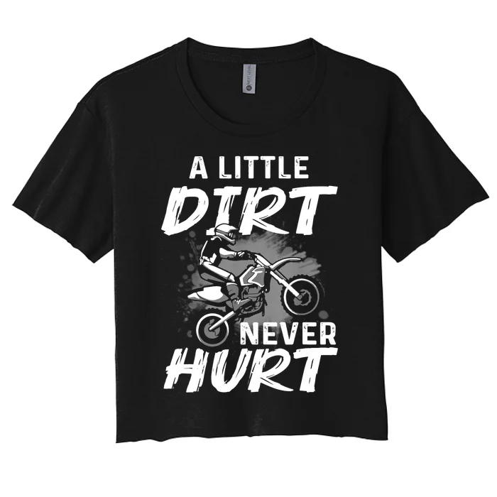 Funny Dirt Bike Gift For Boys Motorcycle Motocross Biker Women's Crop Top Tee