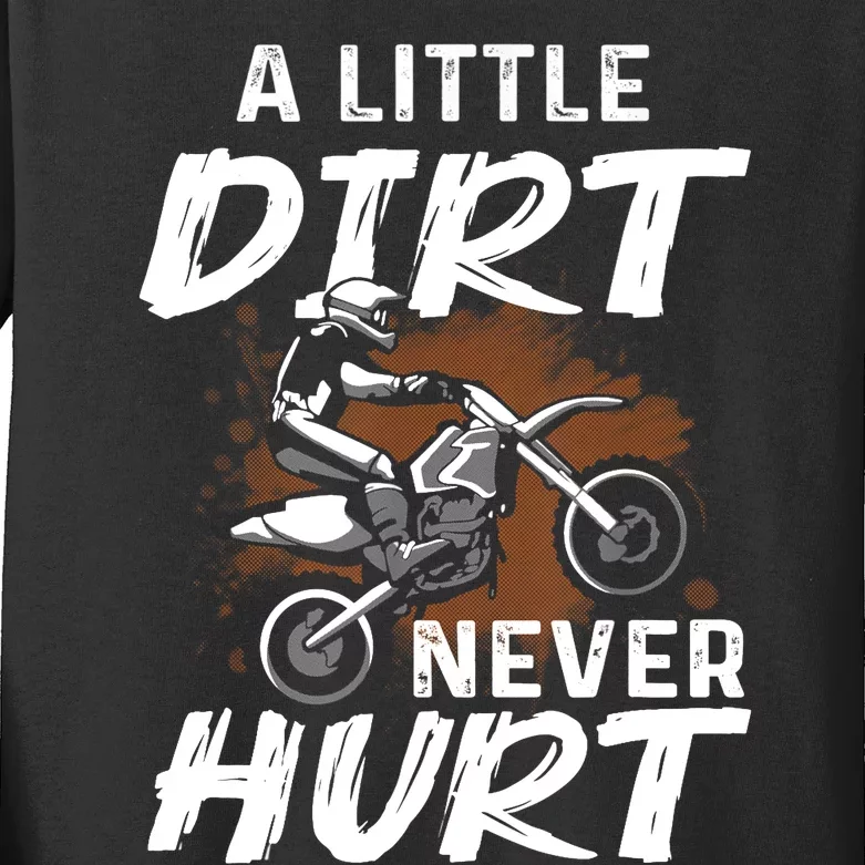 Funny Dirt Bike Gift For Boys Motorcycle Motocross Biker Kids Long Sleeve Shirt