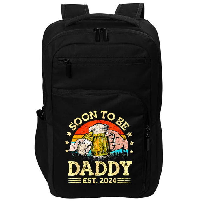 FatherS Day Beer Soon To Be Daddy 2024 First Impact Tech Backpack