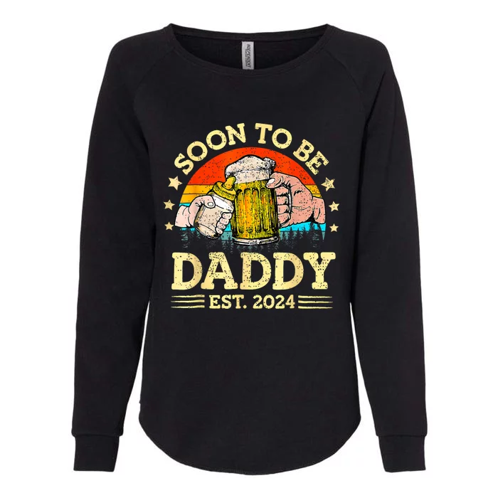 FatherS Day Beer Soon To Be Daddy 2024 First Womens California Wash Sweatshirt