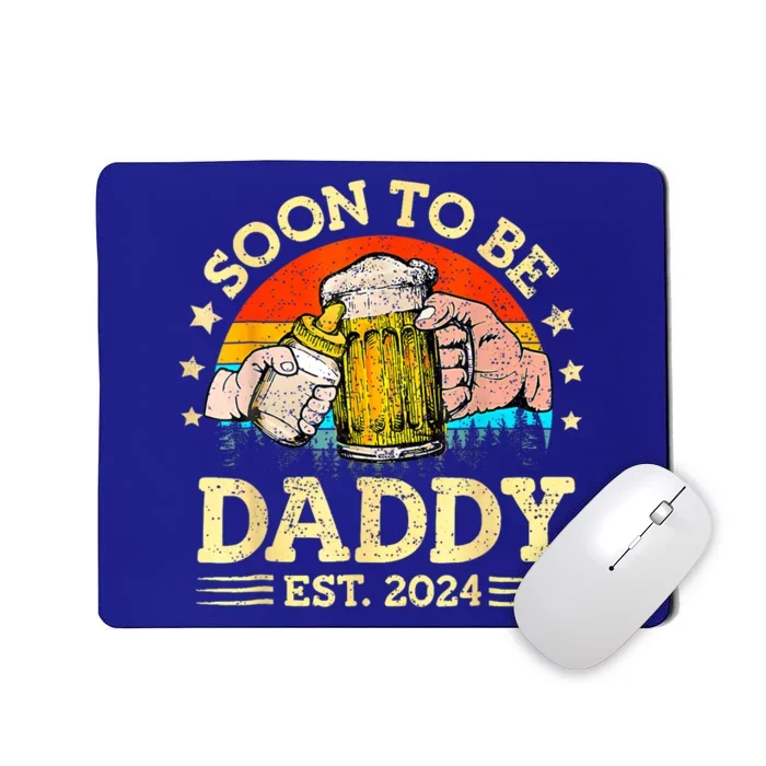 FatherS Day Beer Soon To Be Daddy 2024 First Mousepad