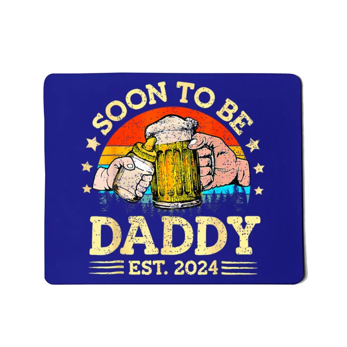 FatherS Day Beer Soon To Be Daddy 2024 First Mousepad