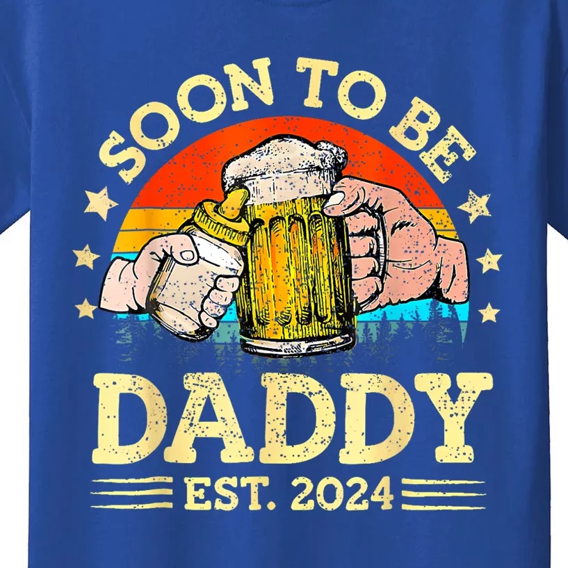 FatherS Day Beer Soon To Be Daddy 2024 First Kids T-Shirt