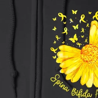 Funny Daisy Butterfly Yellow Ribbon Spina Bifida Awareness Full Zip Hoodie