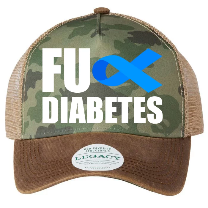 Fuck Diabetes Blue Ribbon Awareness Legacy Tie Dye Trucker Hat