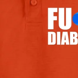 Fuck Diabetes Blue Ribbon Awareness Dry Zone Grid Performance Polo