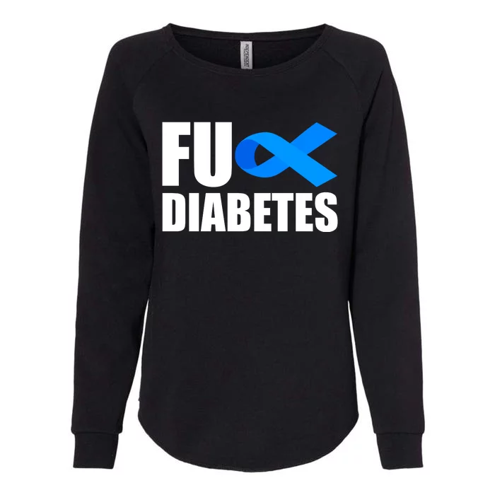 Fuck Diabetes Blue Ribbon Awareness Womens California Wash Sweatshirt