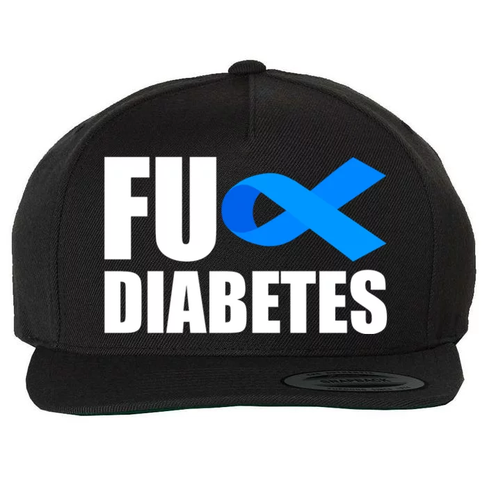 Fuck Diabetes Blue Ribbon Awareness Wool Snapback Cap