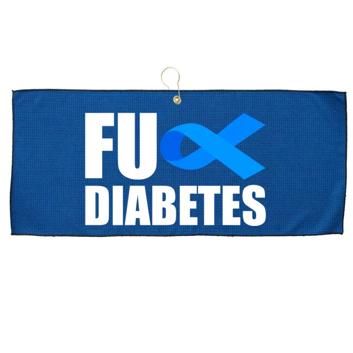 Fuck Diabetes Blue Ribbon Awareness Large Microfiber Waffle Golf Towel