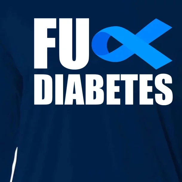 Fuck Diabetes Blue Ribbon Awareness Cooling Performance Long Sleeve Crew