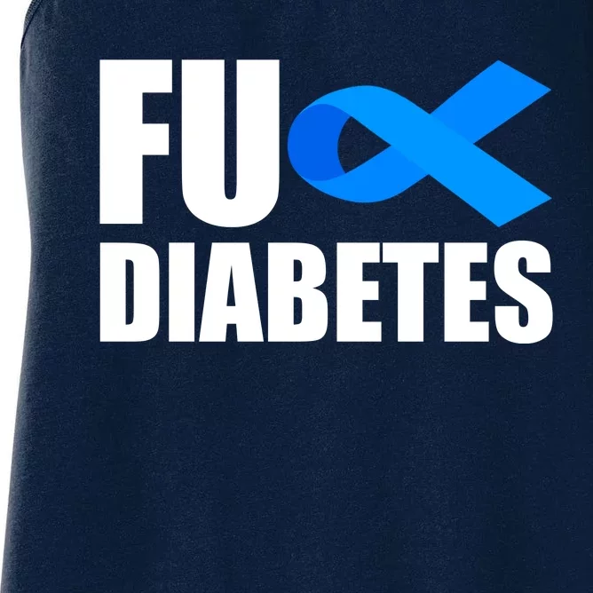 Fuck Diabetes Blue Ribbon Awareness Women's Racerback Tank