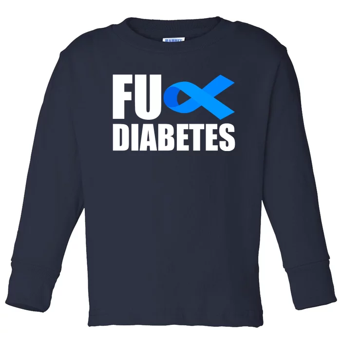 Fuck Diabetes Blue Ribbon Awareness Toddler Long Sleeve Shirt