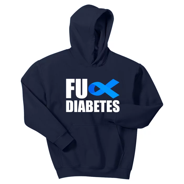 Fuck Diabetes Blue Ribbon Awareness Kids Hoodie