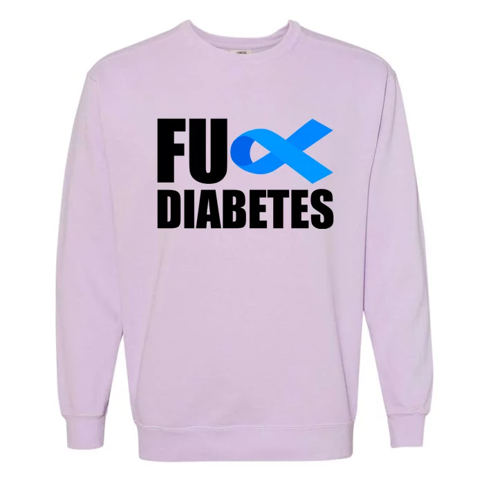 Fuck Diabetes Blue Ribbon Awareness Garment-Dyed Sweatshirt