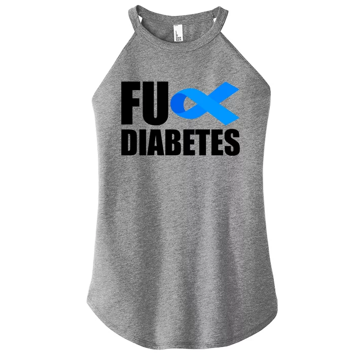 Fuck Diabetes Blue Ribbon Awareness Women’s Perfect Tri Rocker Tank