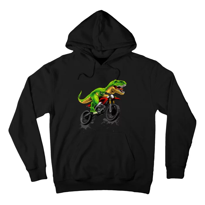 Funny Dirt Bike For Boy Dinosaur Motorcycle Riding Hoodie