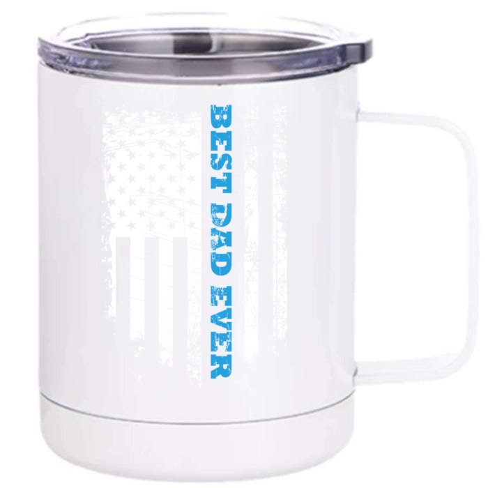 Fathers Day Best Dad Ever With US American Flag Front & Back 12oz Stainless Steel Tumbler Cup