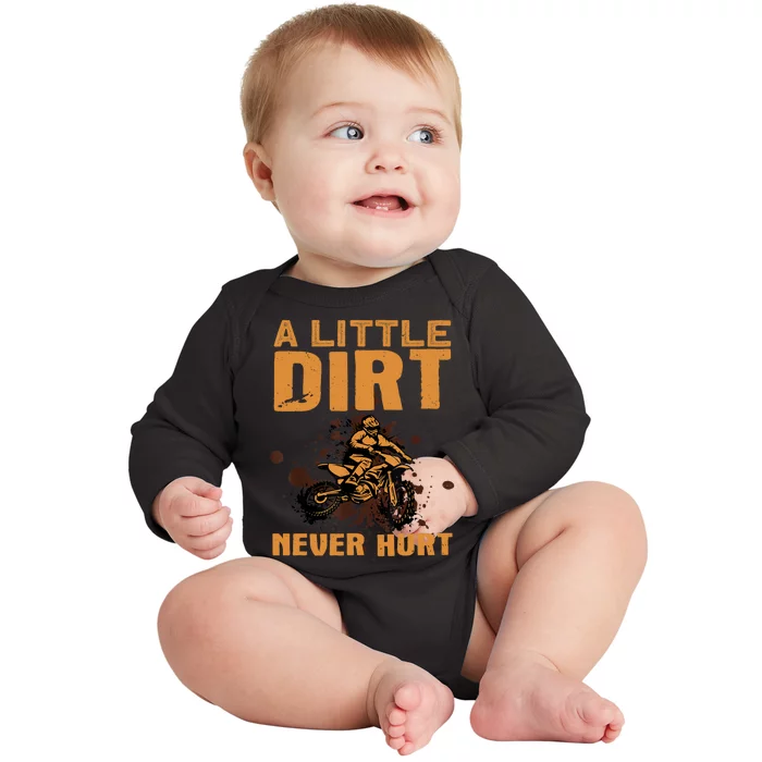 Funny Dirt Bike For Motocross Dirtbike Lover Baby Long Sleeve Bodysuit