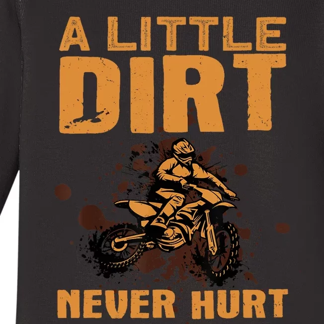 Funny Dirt Bike For Motocross Dirtbike Lover Baby Long Sleeve Bodysuit