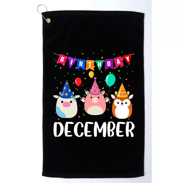 Funny December Birthday Platinum Collection Golf Towel