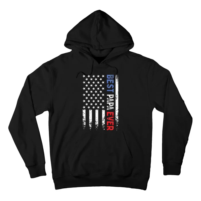 Fathers Day Best Papa Ever With US American Flag Hoodie