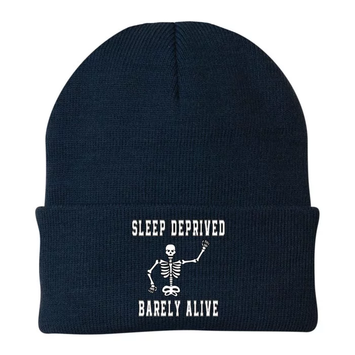 Funny Deprived Barely Alive Funny Sarcasm Saying Knit Cap Winter Beanie