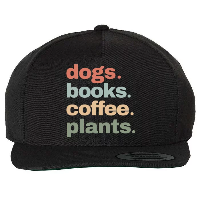 Funny Dogs Books Coffee Plant Lover Gardening Mothers Day Gift Wool Snapback Cap