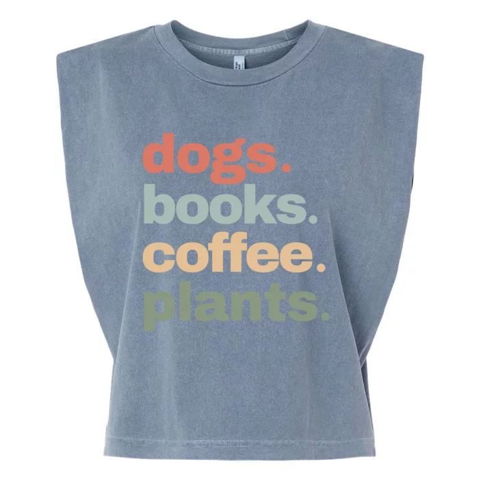 Funny Dogs Books Coffee Plant Lover Gardening Mothers Day Gift Garment-Dyed Women's Muscle Tee