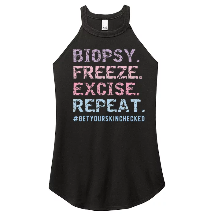 Funny Dermatologist Biopsy Freeze Excise Repeat Dermatology Women’s Perfect Tri Rocker Tank