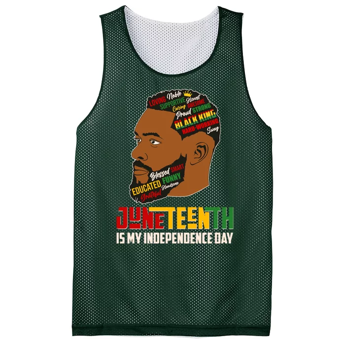 Father's Day Black King Juneteenth Is My Independence Day Mesh Reversible Basketball Jersey Tank