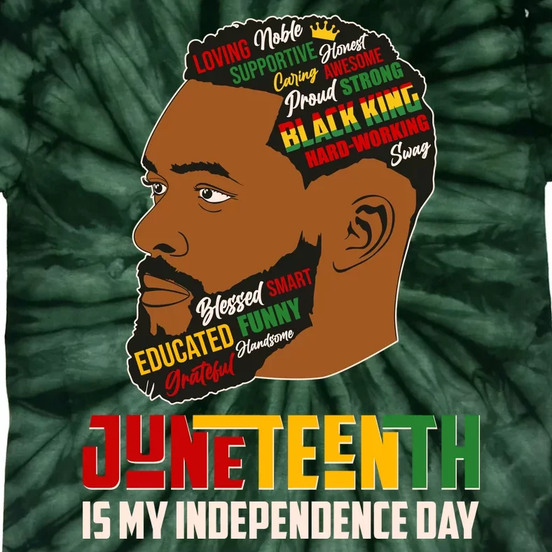 Father's Day Black King Juneteenth Is My Independence Day Tie-Dye T-Shirt