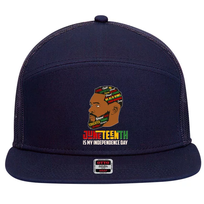 Father's Day Black King Juneteenth Is My Independence Day 7 Panel Mesh Trucker Snapback Hat