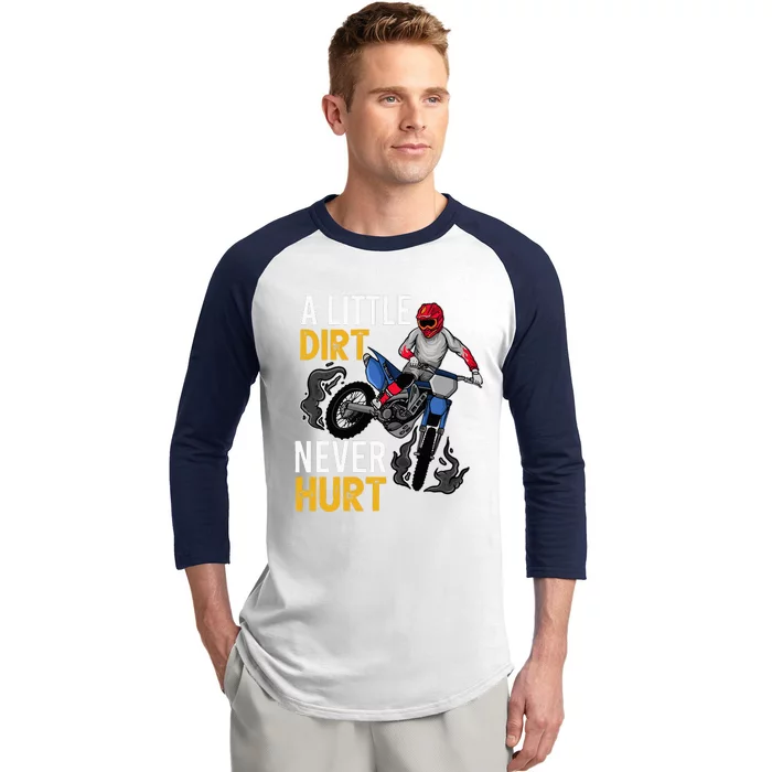 Funny Dirt Bike Design For Motorbike Racing Baseball Sleeve Shirt