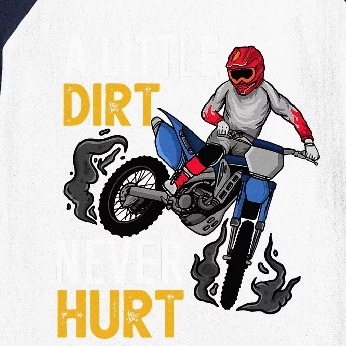 Funny Dirt Bike Design For Motorbike Racing Baseball Sleeve Shirt